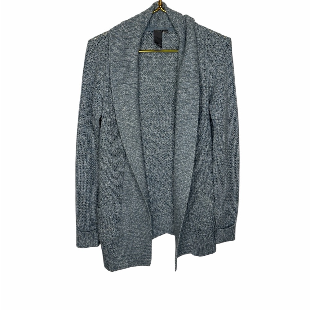 🩵 QUINN Textured Open‎ Front Cardigan Sweater 🤍 Soft Blue Knit 🩵
